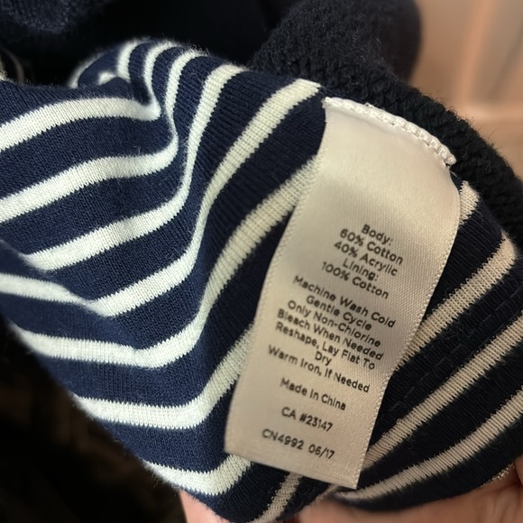 Talbots Long Navy Ruffle Tie Sweater NWT - Picture 4 of 4